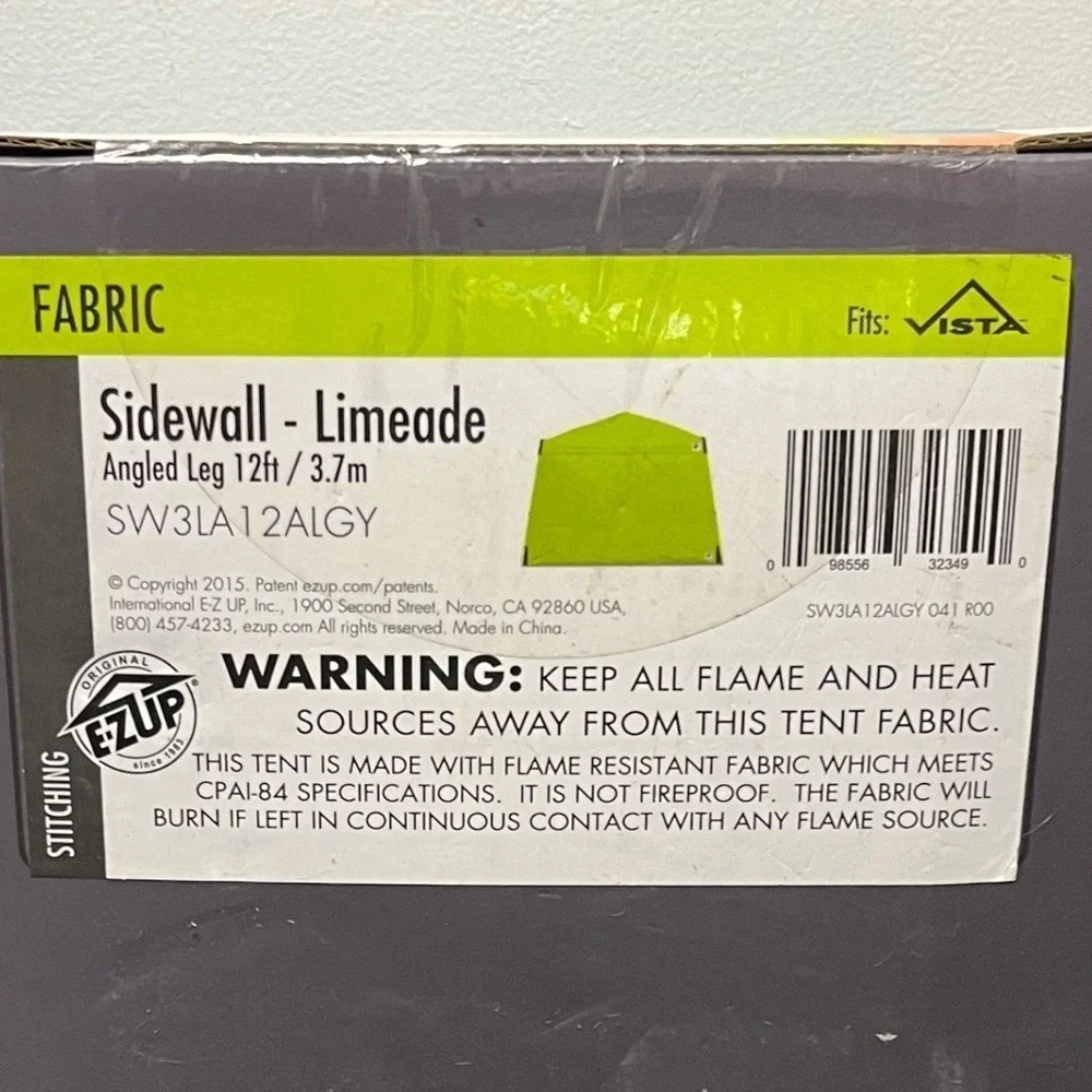 E-Z UP 12 Foot Angle Leg Recreational Sidewall Limeade NEW